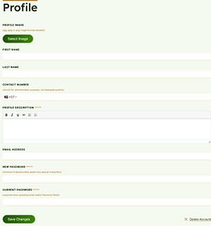 Buyer Profile Page