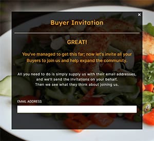 Chef Invite Buyers Popup