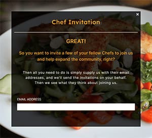 Chef Invite Chefs Popup