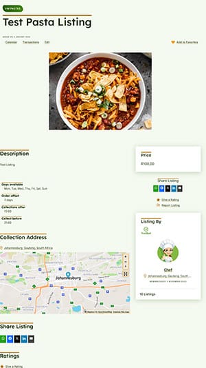 Chef Listing View Page