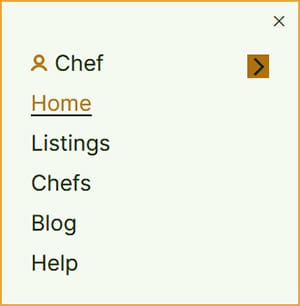 Chef Mobile Header Menu