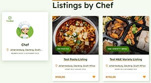 Chef View Listings Page