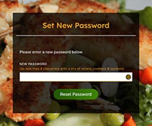 General Set New Password Page